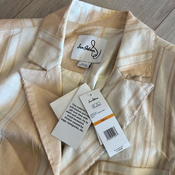 Sam Edelman Women's Enola Twotone Striped Linen Blend Blazer, Size S - Picture 5 of 11